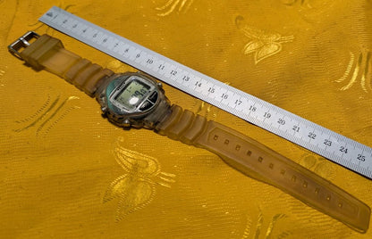 Rare Adidas Vintage Pre-Owned Digital Watch 100M Runner Chronograph Timer 40mm Case Transparent Strap Sport Retro LCD Watch
