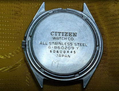 Vintage Pre-Owned Citizen Crystron Quartz 4-860209 Japan 37mm Stainless Steel Watch New Battery Running Classic Rare Men's Watch