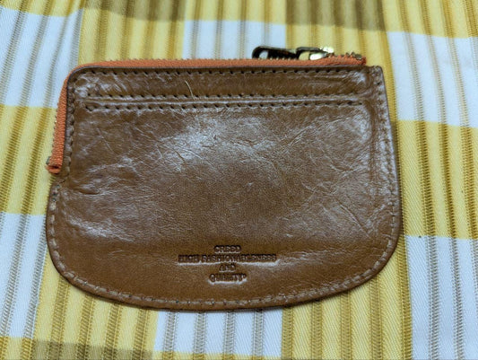 Creed Leather Zipper Coin Case Wallet Vintage Pre-Owned