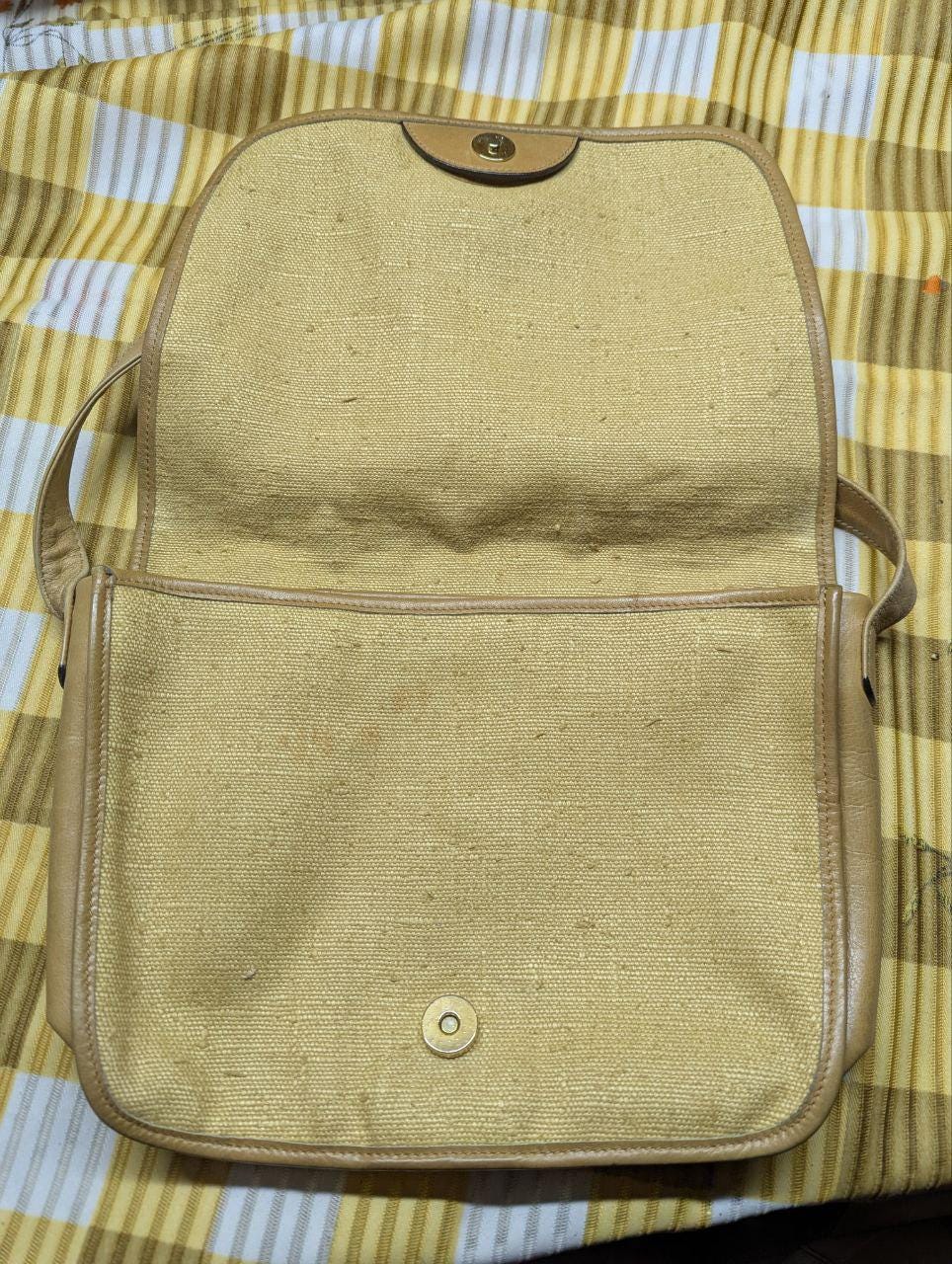 Authentic Vintage Pre-Owned Salvatore Ferragamo Canvas & Leather Shoulder Bag • Made in Italy • Classic Crossbody Purse