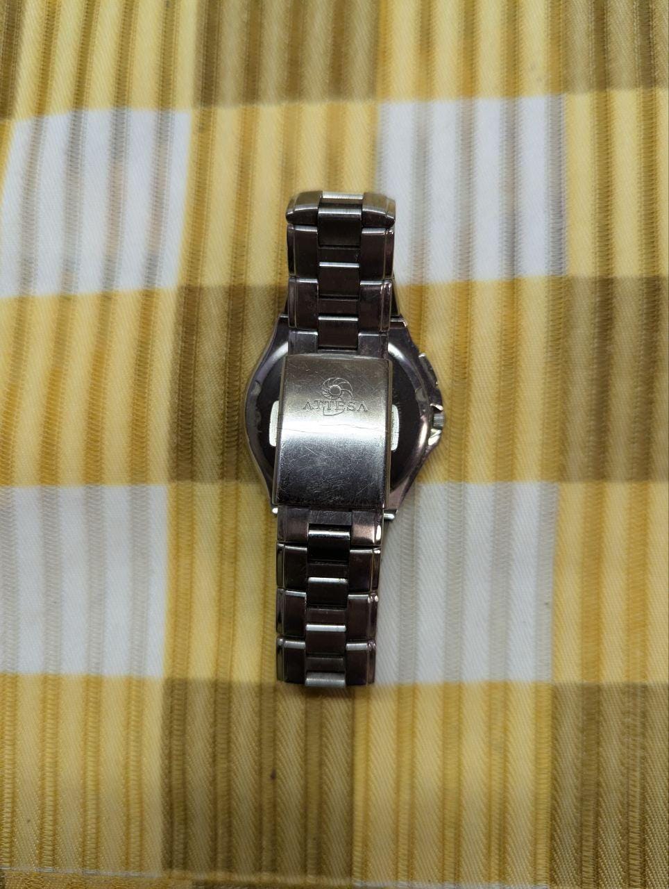 Vintage Pre-Owned Rare Citizen Attesa H410-T003788 Eco-Drive Titanium Radio Controlled Watch Silver Dial JDM Japan
