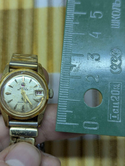 Vintage Pre-Owned Rado Green Horse Automatic Ladies Watch Swiss 17 Jewels Gold Tone Date Wrist Watch 22mm Working Retro Watch