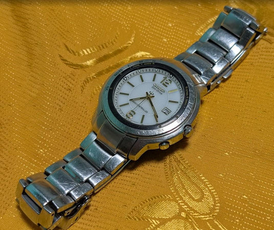 Citizen Eco Drive Radio Controlled A412-T005471 Vintage Pre-Owned 42mm Stainless Steel Working Watch Japan