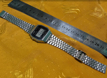 Rare Vintage Pre-Owned Casio A155W Digital LCD Watch Original Steel Bracelet New Battery Running Video Classic Retro Japan