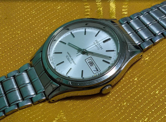 Rare JDM Vintage Pre-Owned Ricoh SM 310-08-21 Quartz 10BAR Japan Day Date Watch 34mm