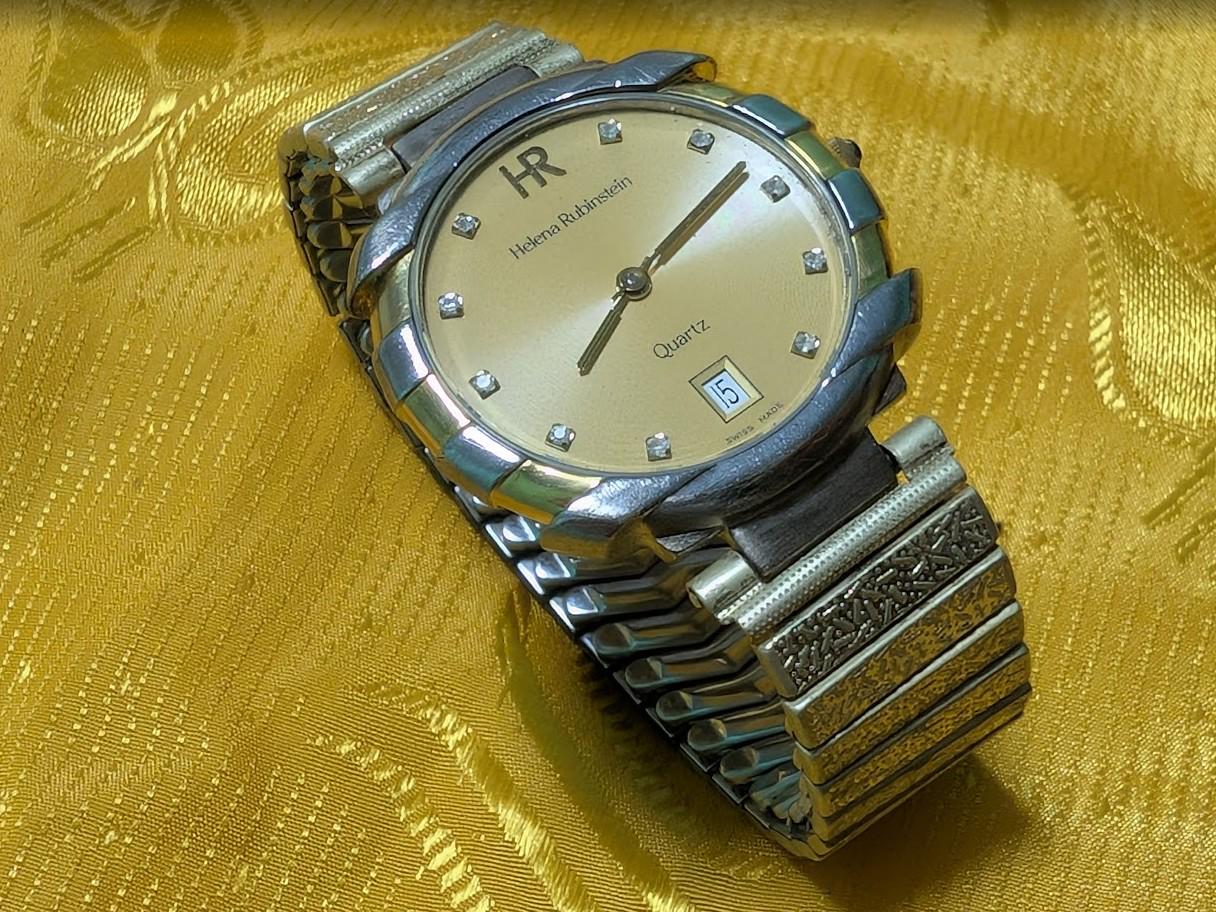 RARE Helena Rubinstein Ref 1018 Vintage Pre-Owned Quartz Watch 32mm Expansion Bracelet For Parts Repair Swiss Made