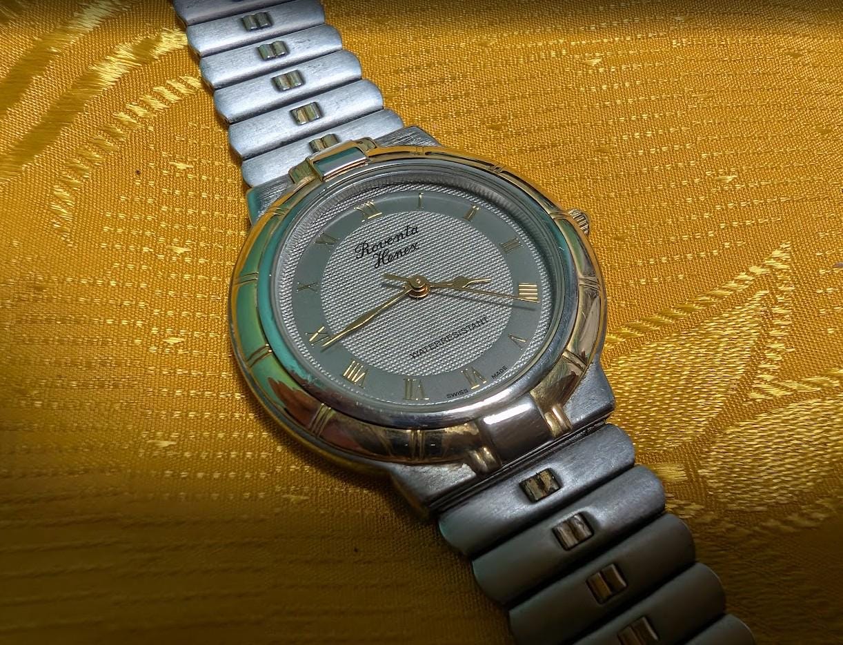 Vintage Pre-Owned Rowenta Henex S.A. Bienne Swiss Made Watch 33mm 7 Jewels New Battery Working