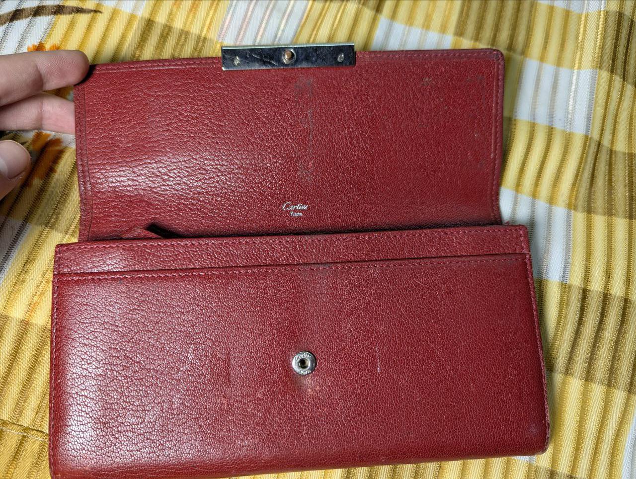Authentic Cartier Love Red Leather Bi-Fold Wallet – Vintage Pre-Owned Designer Accessory