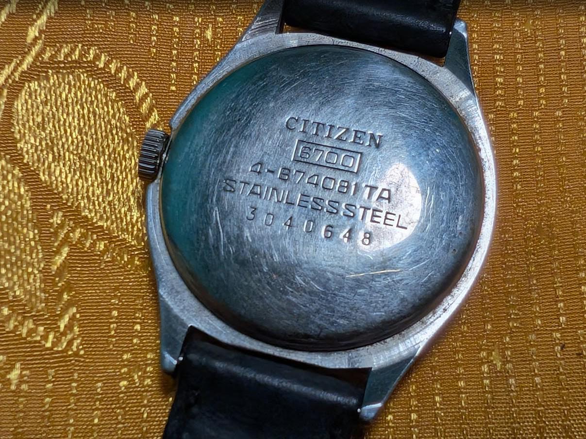 Vintage Pre-Owned Citizen Castalia 6700 Blue Dial Watch 4-674081TA Japan Rare Collectible For Repair Parts 28mm