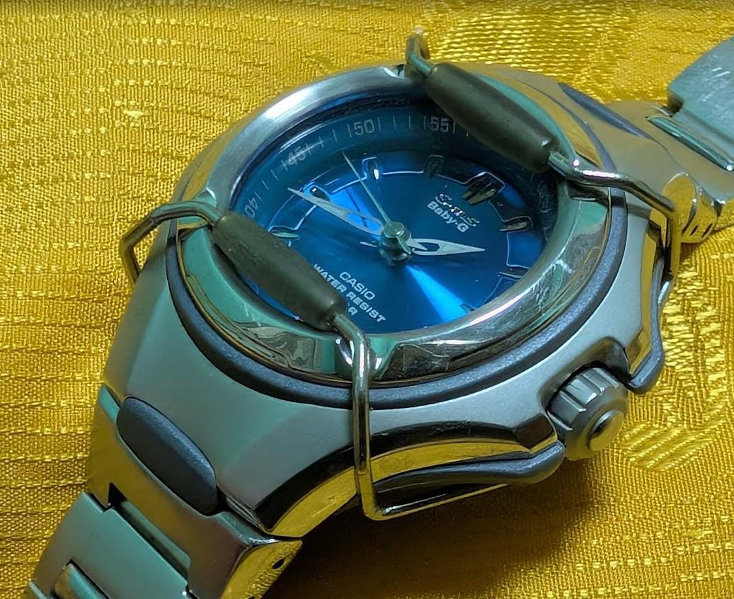 Casio Baby-G G-MS MSG-600 Premium Women Watch Steel Blue Dial 100M WR Luxury Sport Vintage Pre-Owned .New battery