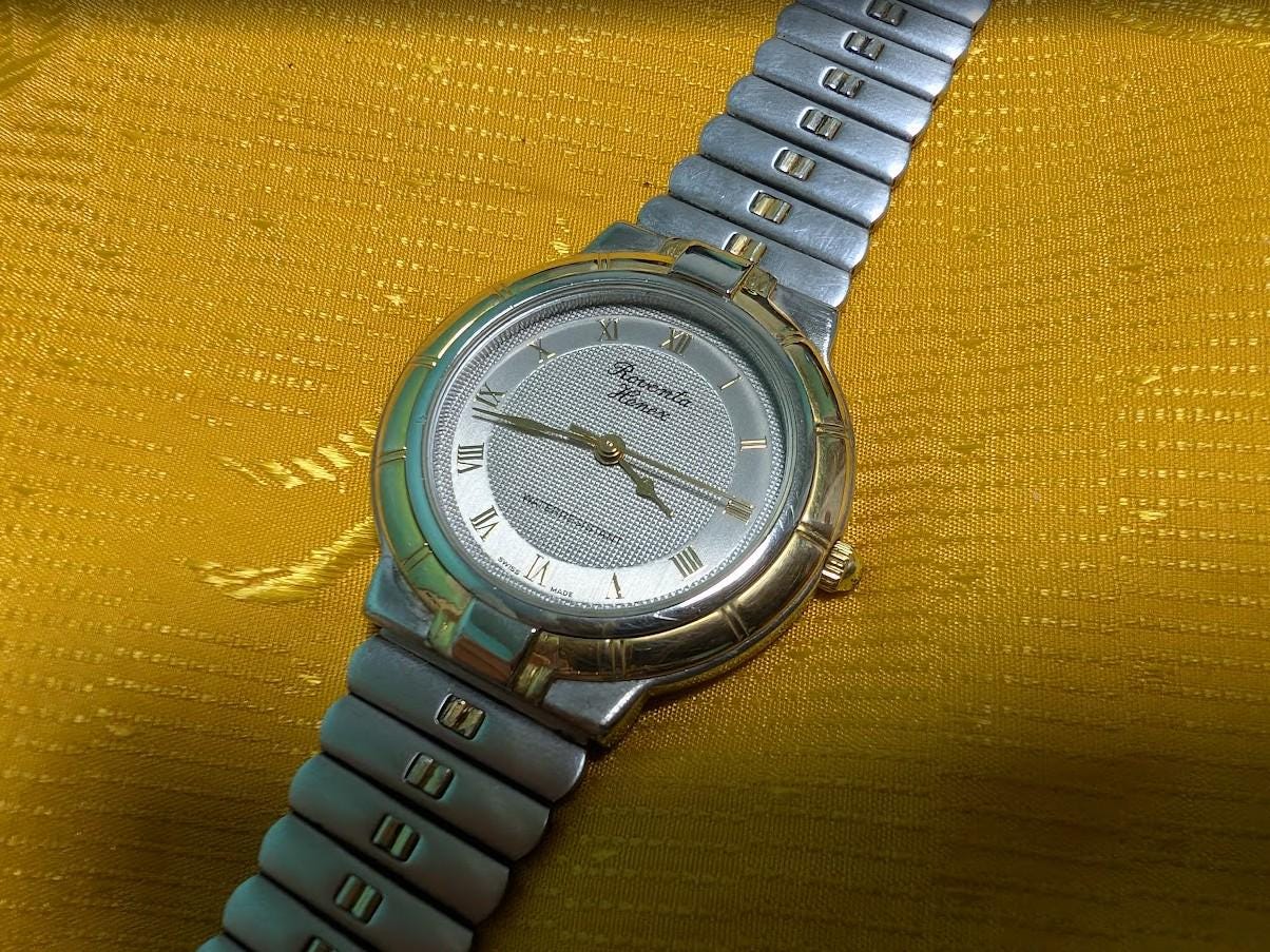 Vintage Pre-Owned Rowenta Henex S.A. Bienne Swiss Made Watch 33mm 7 Jewels New Battery Working