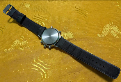 Rare Vintage Pre-Owned Mercedes Benz Ana Digi Quartz Watch 40mm Working Chronograph Style Dual Display Wristwatch