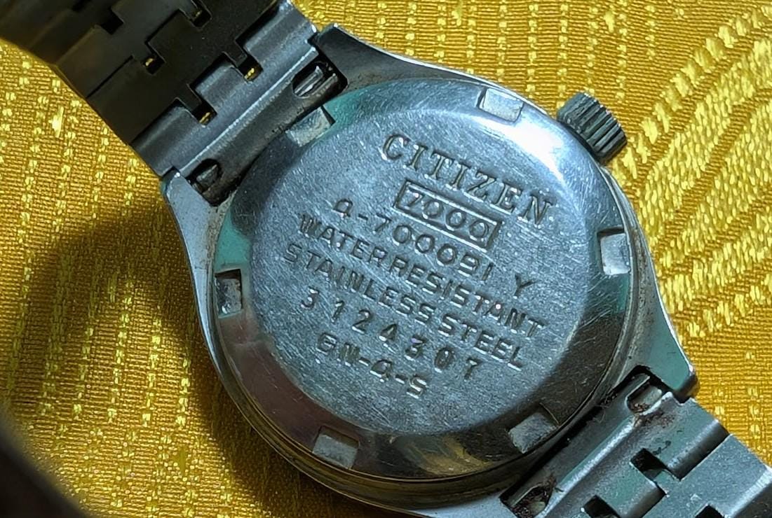 Citizen 4-700091 Automatic Ladies Watch Japan Vintage Pre-Owned Working Purple Dial Day Date Original Bracelet Rare Collectible