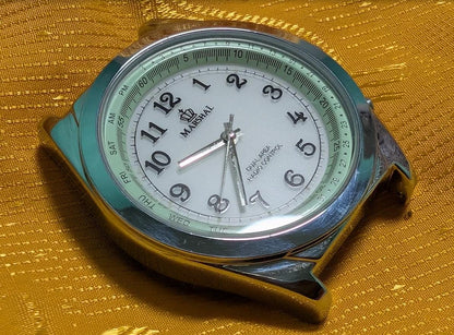 Marshal Dual Area Radio Control Watch Quartz Japan Vintage Pre-Owned Multi Timezone. Pilot style.Classic Retro Men's Watch .CASE 39mm. NEW Battery.