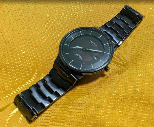 Vintage Pre-Owned Ricoh Shrewd Ambition Solar Energy Black Minimalist Watch Japan