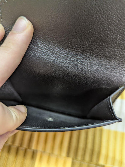 Pre-Owned Deal Design Wallet With Coin Case Leather Mens