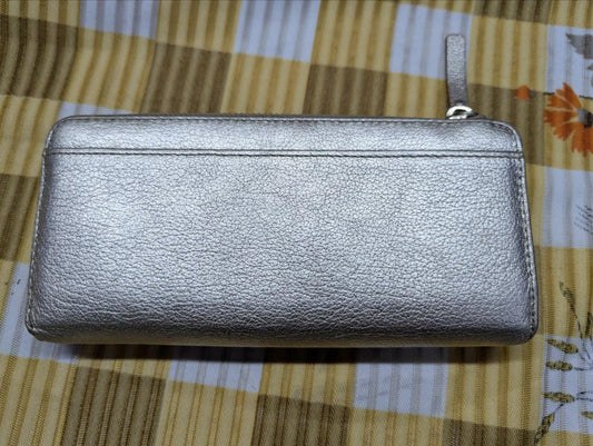 Kate Spade New York Metallic Gold Leather Wallet Zip Around Long Wallet Designer Womens Wallet Pre Owned Authentic