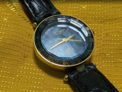 Rare vintage Pre-Owned elnard watch opal dial french movement 25mm women .Case 25mm.New battery.