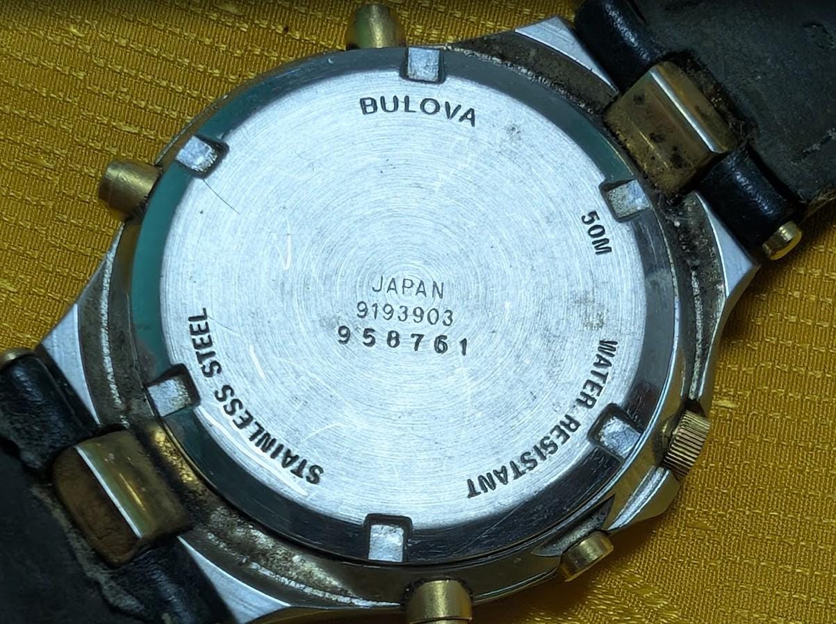 RARE Vintage Pre-Owned Bulova Quartz Chronograph Alarm Cal 3531 12 Jewels Japan 40mm Watch New Battery Working Video