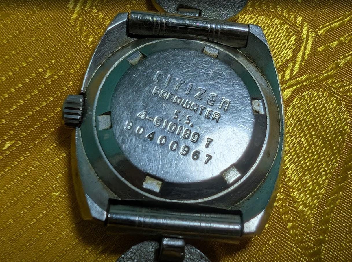 RARE VINTAGE Pre-Owned 1970s Citizen Cosmostar Vintage Women Watch 4 610199 Silver Tone Mechanical Japan Retro Dress Wristwatch Collectible.Case 28mm