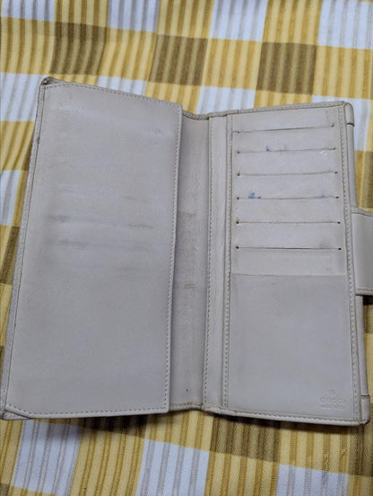 Vintage Pre-Owned Gucci GG Canvas Leather Wallet Beige Brown Monogram Wallet Designer Wallet Womens Wallet Authentic Italy