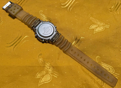 Rare Adidas Vintage Pre-Owned Digital Watch 100M Runner Chronograph Timer 40mm Case Transparent Strap Sport Retro LCD Watch