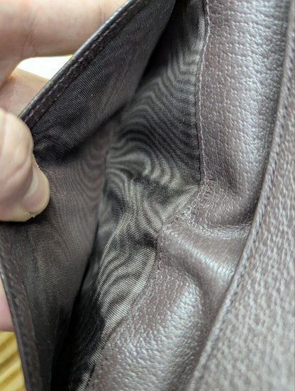 Vintage Pre-Owned Gucci GG Canvas Wallet Brown Monogram Leather Trim Long Wallet Designer Womens Wallet Authentic Italy