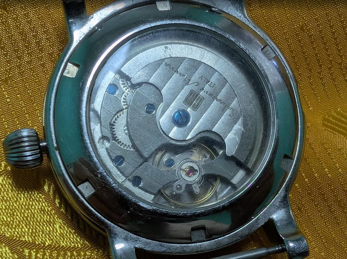 Vintage Pre-Owned Salvatore Marra Italy Automatic Watch Open Heart 40mm Mechanical Needs Crown Repair Working