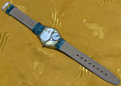 Vintage Pre-Owned Swatch Musical GK153 Swiss Made NOS Watch 33mm New Battery Box Running Video Rare Collectible 1994