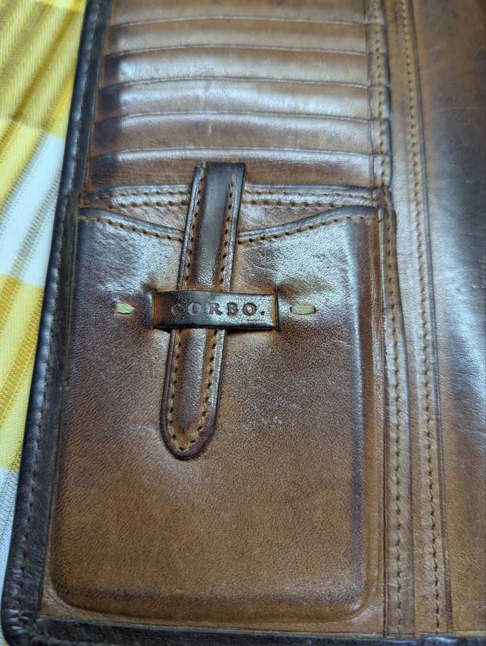 Pre-Owned Corbo Bifold Thin Long Wallet Genuine Leather Men'S