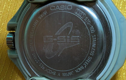 Vintage Pre-Owned Casio G-ms STG-100 Premium Baby-G Shock Resist 42mm Silver Blue Watch Working Y2K