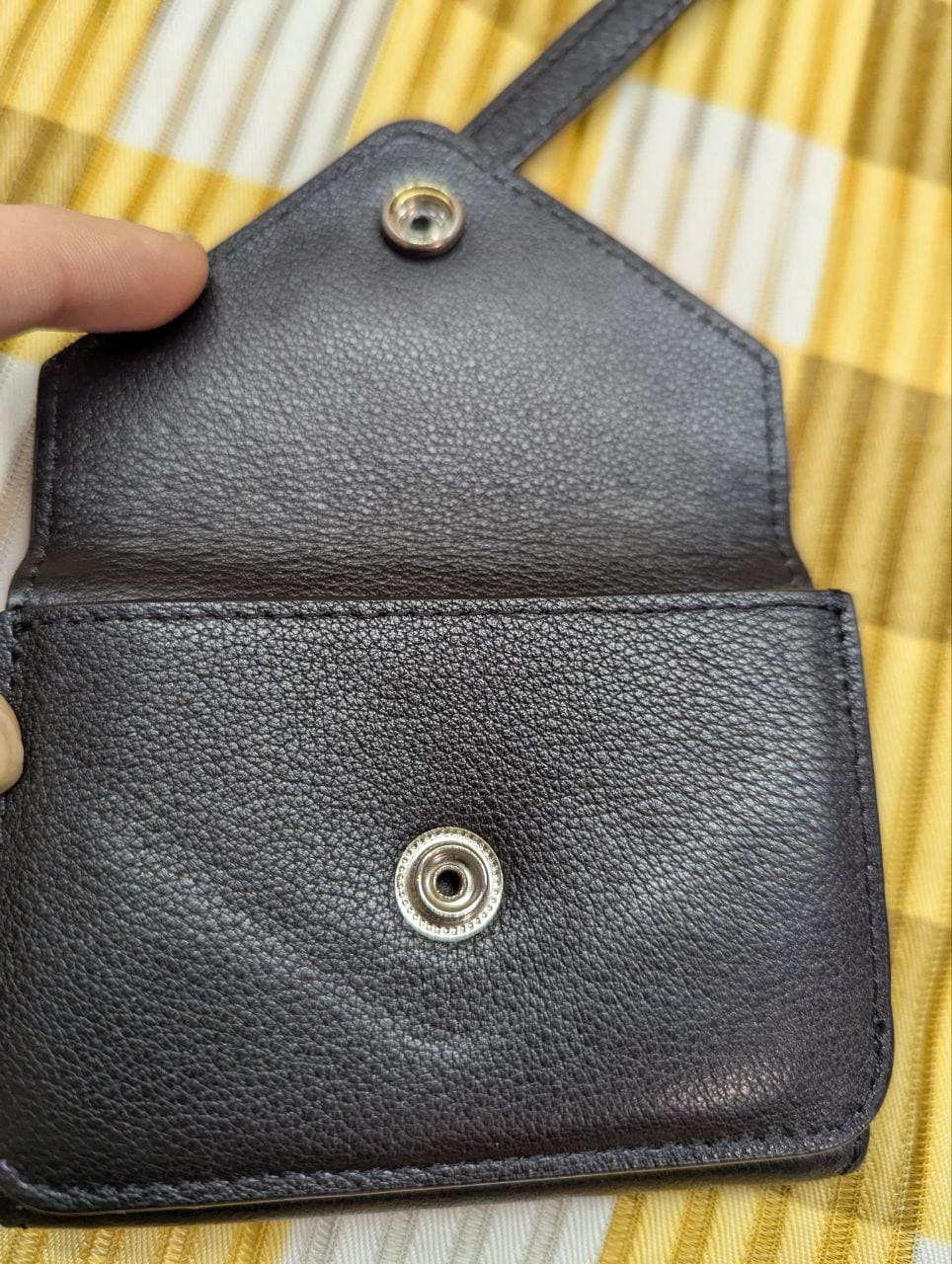 Pre-Owned Deal Design Wallet With Coin Case Leather Mens