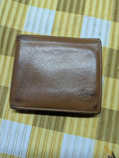 Vintage Pre-Owned IL BISONTE Bi-fold Genuine Leather Wallet Brown Men's