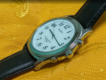 Pre-Owned Seiko Radio Wave Control Titanium 5B21-0AD0 JDM Quartz Watch 10 Jewels Japan Rare Titanium Mens Watch Original Strap.New battery.