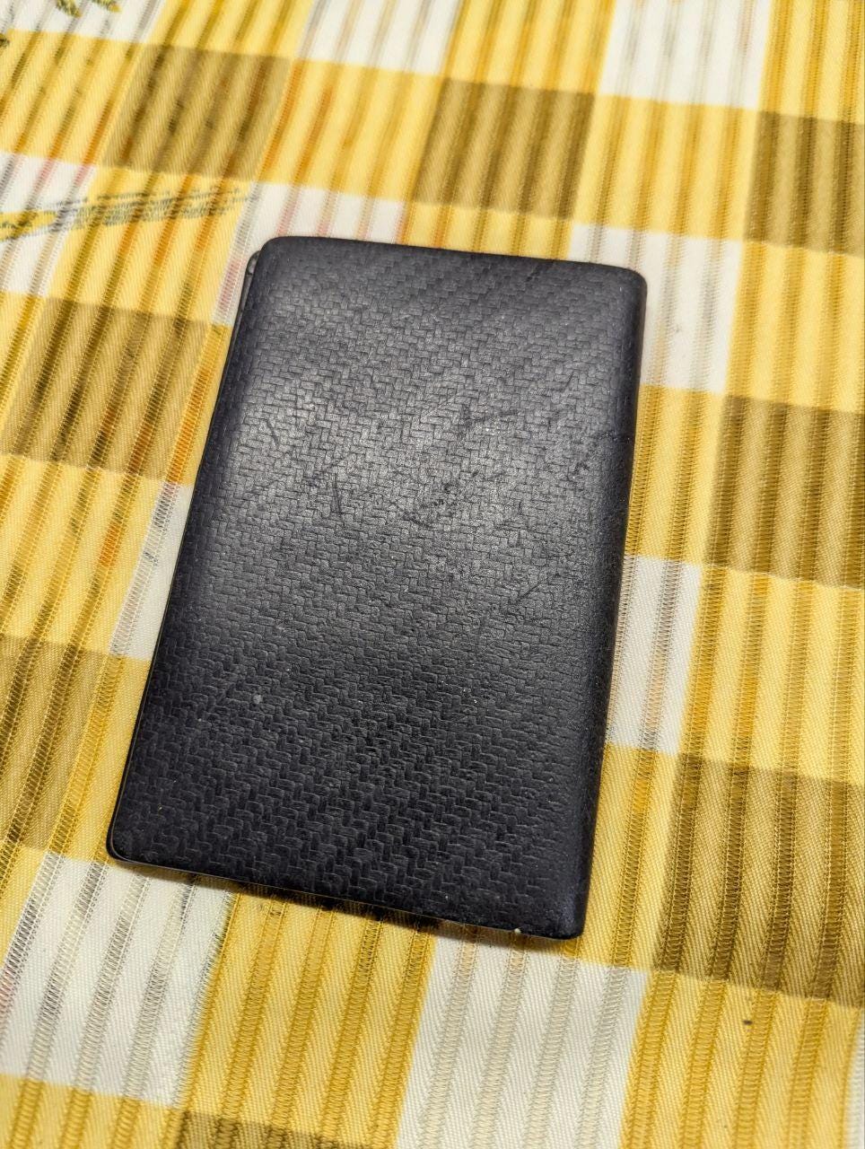 Vintage Pre-Owned Dunhill Chassis Leather Bifold Wallet Black Mens Designer Wallet Slim Long Wallet Authentic