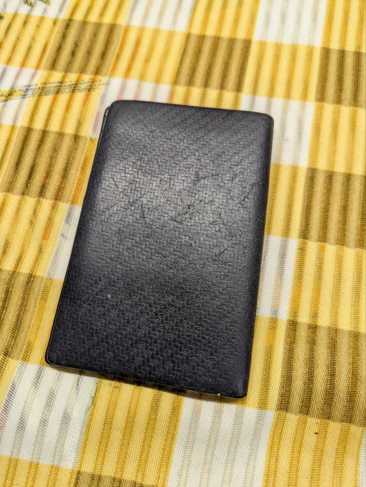 Vintage Pre-Owned Dunhill Chassis Leather Bifold Wallet Black Mens Designer Wallet Slim Long Wallet Authentic