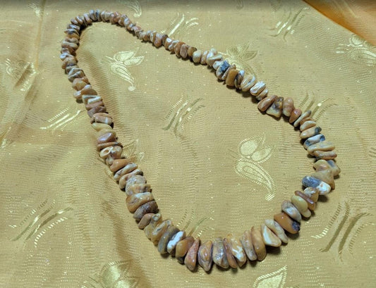 Vintage Pre-Owned Amber Color Chip Bead Necklace 78g Butterscotch Style Estate Jewelry Statement Necklace Organic Stone Beads Collector Gift