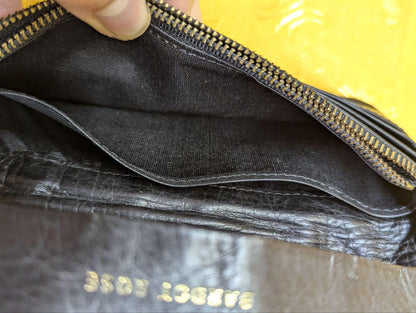 Pre-Owned BARDOT ROSE Long Wallet Black Leather Mens Authentic with box
