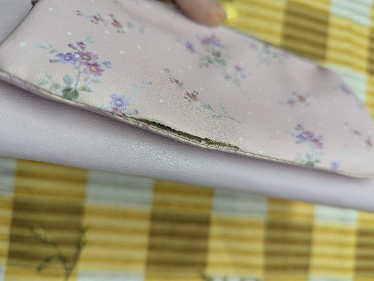 Pre-Owned Misch Masch Leather Wallet Pink Floral Clasp Wallet Womens Long Wallet Authentic Designer