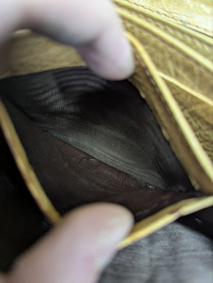 Vintage Pre-Owned Ostrich Leather Wallet Brown Long Wallet Italian Leather Wallet Envelope Wallet Womens Wallet