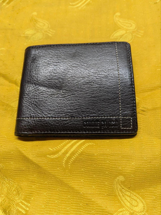 Pre-Owned Men's leather wallet COMME CA ISM, black