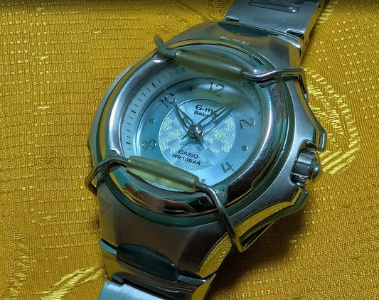 Casio Baby-G G-ms MSG-602 Vintage Pre-Owned Premium Women’s Watch 38mm Steel Bracelet Rare Y2K Japanese Design Working