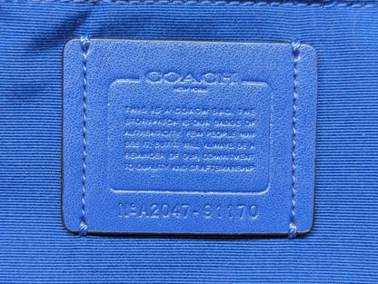 Pre-Owned Coach Canvas Tote Bag Rainbow Logo Large Shopper Coach New York Striped Handles Travel Weekend Bag