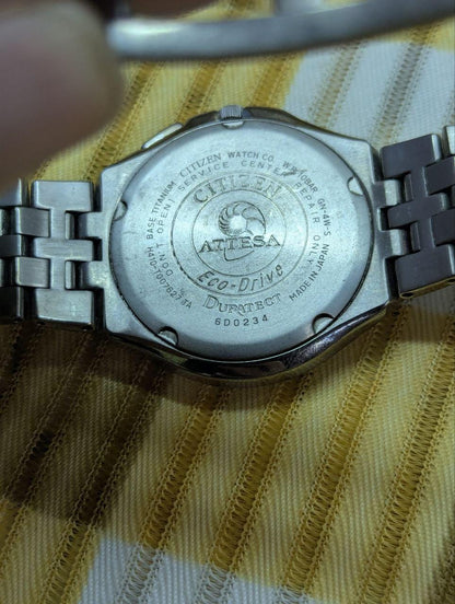 Vintage Pre-Owned Rare Citizen Attesa H410-T007627 Eco-Drive Duratect Titanium JDM Radio Controlled Watch