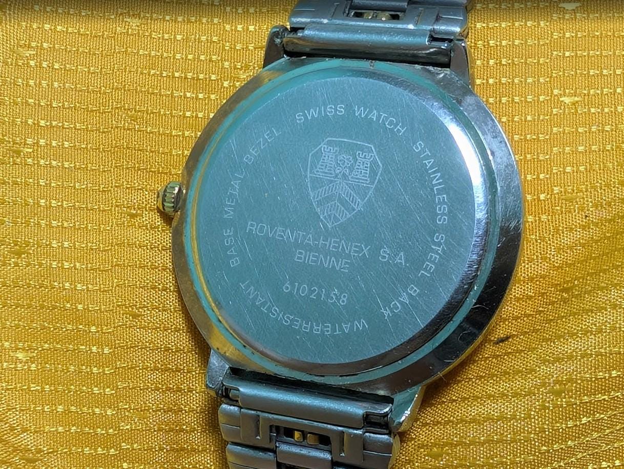 Vintage Pre-Owned Rowenta Henex S.A. Bienne Swiss Made Watch 33mm 7 Jewels New Battery Working