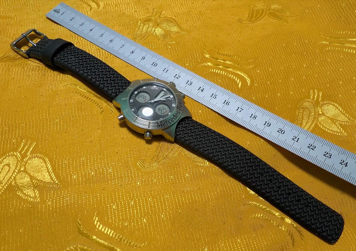 Rare Vintage Pre-Owned Mercedes Benz Ana Digi Quartz Watch 40mm Working Chronograph Style Dual Display Wristwatch