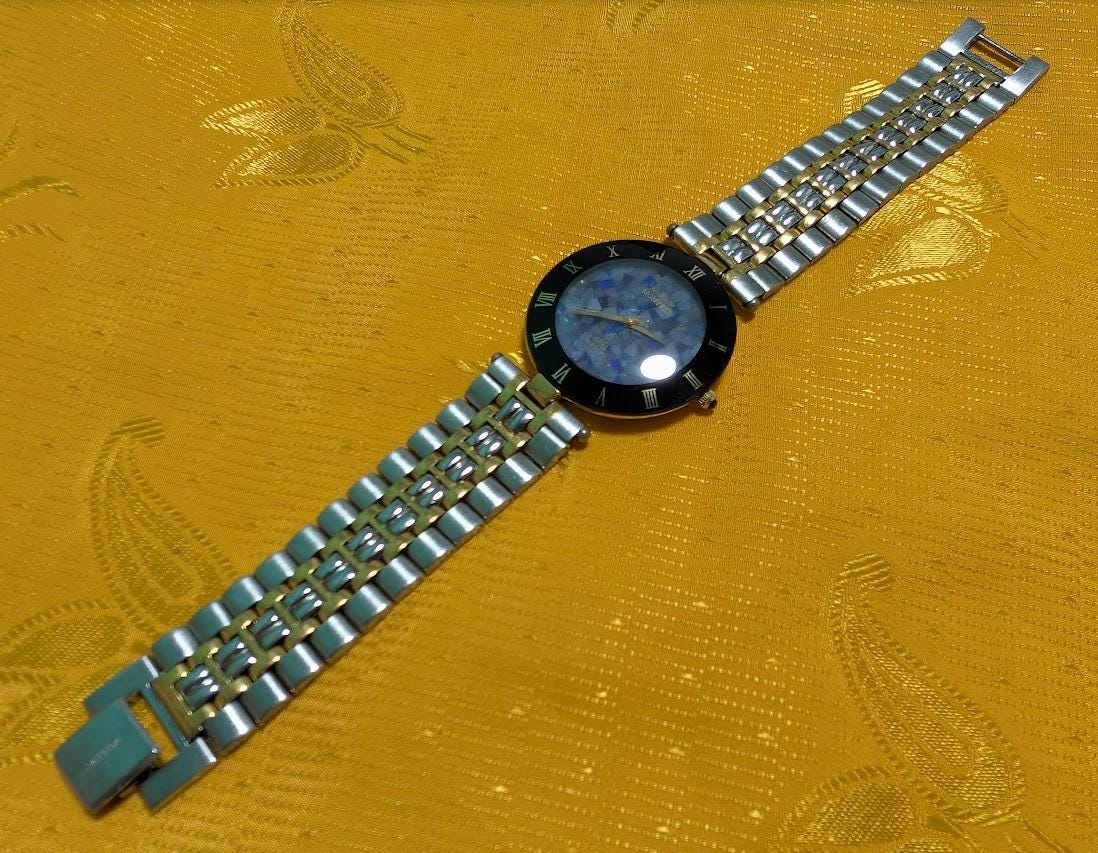 Rare Vintage Pre-Owned Montres MS-003G Opal Jewelry Watch 33mm Quartz Black Roman Dial Bracelet New Battery