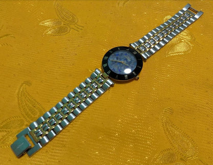Rare Vintage Pre-Owned Montres MS-003G Opal Jewelry Watch 33mm Quartz Black Roman Dial Bracelet New Battery