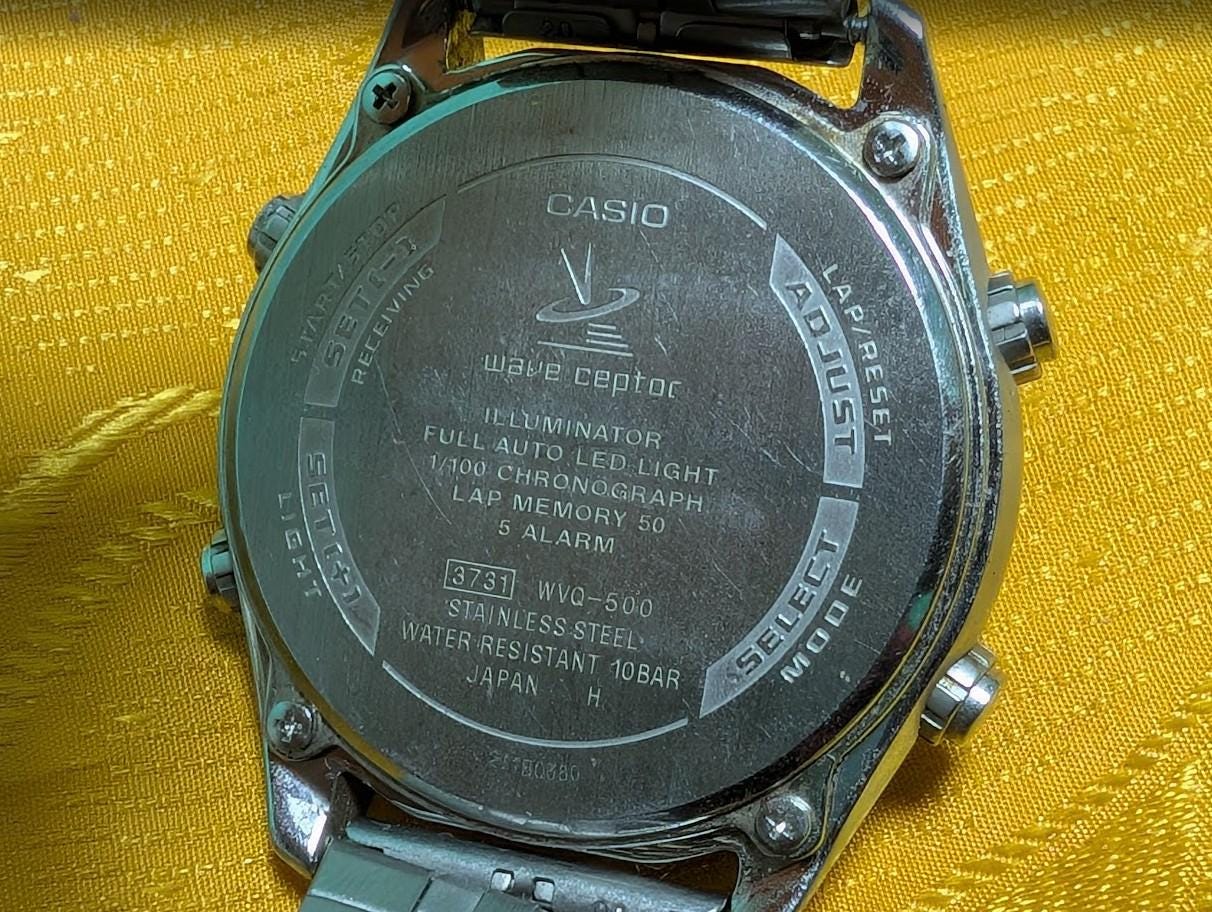 Vintage Pre-Owned Casio Wave Ceptor WVQ-500 Tough Solar Radio Controlled Watch Japan