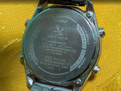 Vintage Pre-Owned Casio Wave Ceptor WVQ-500 Tough Solar Radio Controlled Watch Japan